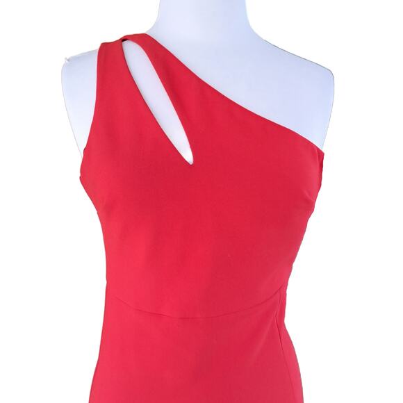 LIKELY Lisette Red One-shoulder Pencil Midi Dress Size 4 - Picture 5 of 10